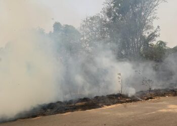 Incêndio em vegetação é registrado no Bairro Sion, em Arcos