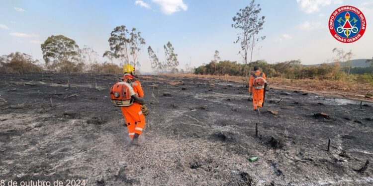 Incêndio atinge área rural de Formiga e consome cerca de 23 hectares