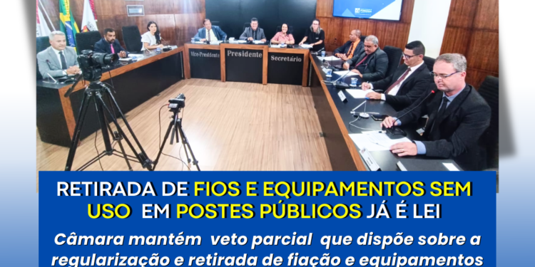 Câmara aprova veto parcial ao PL sobre retirada de equipamentos inutilizados em postes