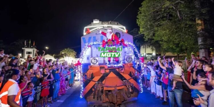 Locomotiva com Papai Noel a bordo vai passar por Bambuí e Arcos em dezembro