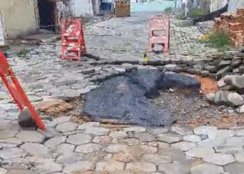 Chuva volta a comprometer rua no Santa Teresa e deixa moradores em alerta para novos acidentes