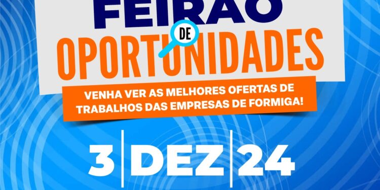 “Feirão de Oportunidades” de emprego está com inscrições abertas em a Formiga