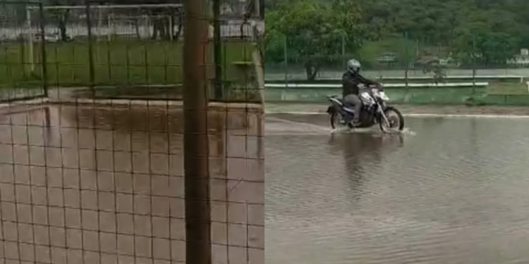 Chuvas intensas transformam áreas da Praia Popular em piscinas e expõem falhas de drenagem