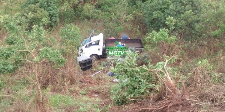 Duas pessoas ficam feridas após caminhão cair em ribanceira na BR-262