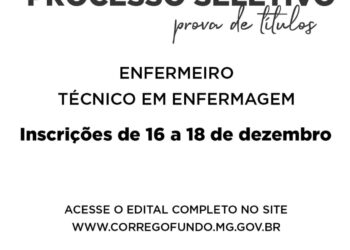 Córrego Fundo abre inscrições para Enfermeiros e Técnicos de Enfermagem