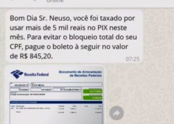 Receita Federal alerta para tentativa de golpe com falsa cobrança de taxa sobre o PIX