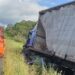 Formiga: motorista fica preso às ferragens após colisão entre caminhões na BR-354