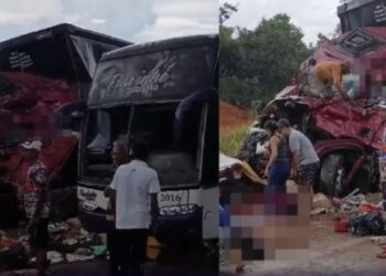 Acidente grave entre ônibus e carreta deixa vários feridos na BR-365, próximo a Montes Claros (MG)