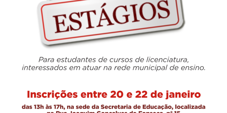 Córrego Fundo: Secretaria de Educação abre inscrições para estágios em Licenciatura