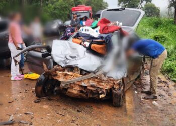 Motorista morre e quatro pessoas ficam feridas em acidente em Pompéu