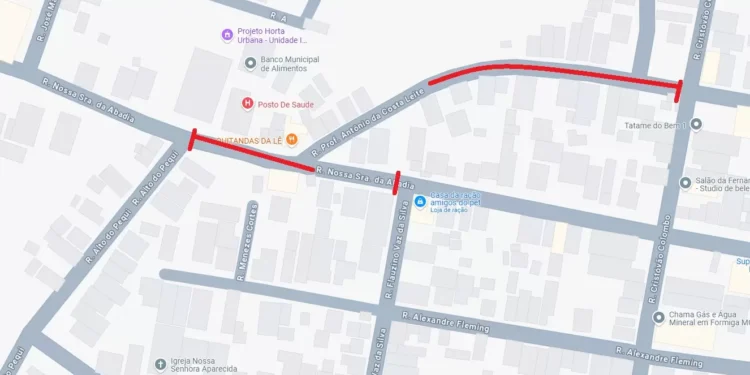 Formiga: Rua Nossa Sra. da Abadia será interditada nesta terça-feira para obras do SAAE