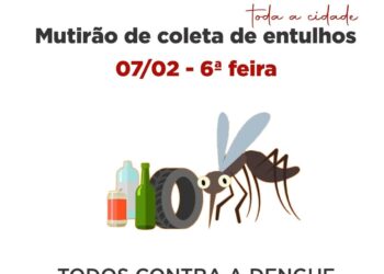 Mutirão de coleta de entulhos em Córrego Fundo será realizado na próxima sexta-feira