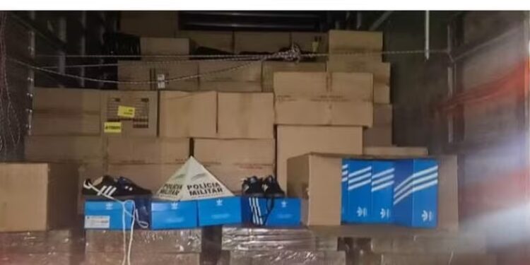 Mais de 7 mil pares de tênis falsificados que iriam para São Paulo são apreendidos em Oliveira