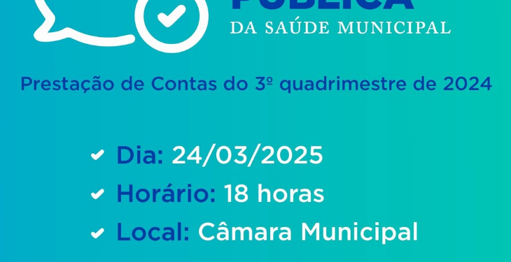 Secretaria de Saúde de Córrego Fundo realizará Audiência Pública nesta segunda-feira