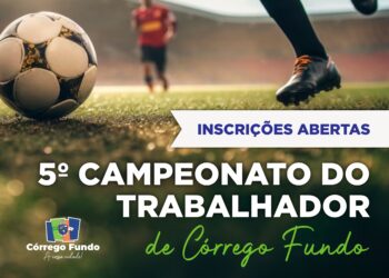 Inscrições abertas para o 5º Campeonato de Futebol Amador de Córrego Fundo