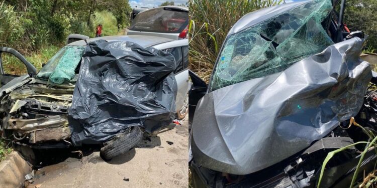 Batida entre carros mata dois motoristas e deixa cinco passageiros feridos na BR-262, em Bom Despacho