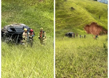 Capotamento na Serra da Viúva mata mulher e deixa criança e homem feridos em MG