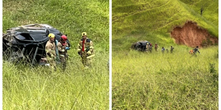 Capotamento na Serra da Viúva mata mulher e deixa criança e homem feridos em MG
