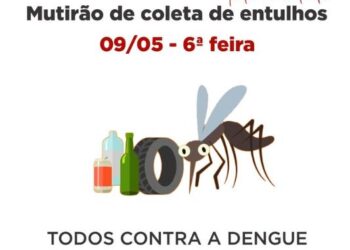 Córrego Fundo realizará mutirão de coleta de entulhos em combate ao mosquito da dengue