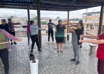 Grupo Saúde em Foco promove atividade física e meditação com escalda pés em Córrego Fundo