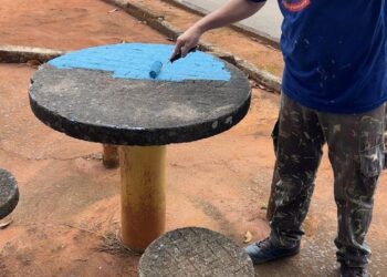 Praça de Albertos passa por revitalização para receber Festival Gastronômico Rural