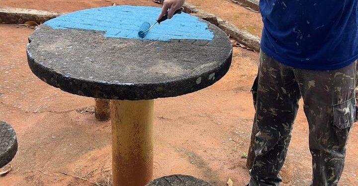 Praça de Albertos passa por revitalização para receber Festival Gastronômico Rural