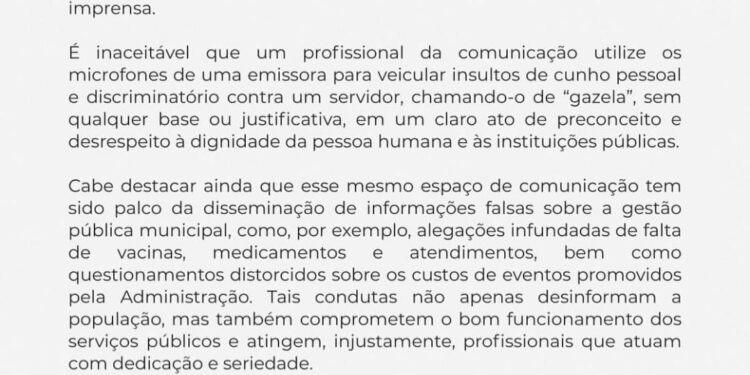 Nota de Repúdio da Prefeitura de Formiga não foi dirigida ao Grupo Leão de Comunicação nem ao Informe Centro-Oeste