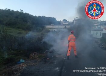 Incêndio atinge área urbana no bairro Esplanada do Castelo, em Formiga