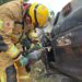 Bombeiros realizam simulado de resgate veicular durante campanha ‘Maio Amarelo’