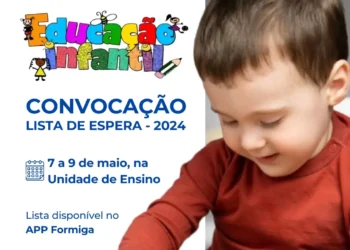 Prefeitura de Formiga convoca crianças da lista de espera da Educação Infantil 2024