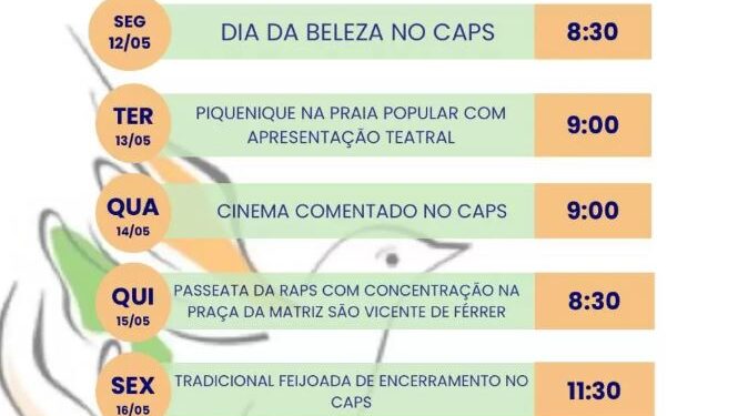 CAPS promove ‘Semana da Luta Antimanicomial’ com programação especial e mudanças no atendimento