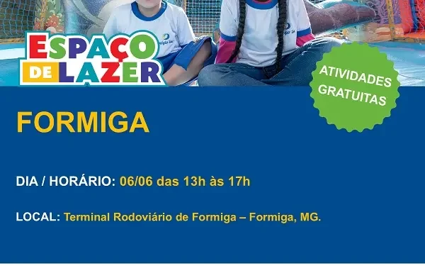 Formiga recebe projeto itinerante do Sesc com atrações culturais e recreativas no dia 6 de junho