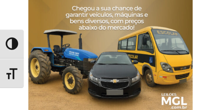 Córrego Fundo leiloa tratores, veículos e materiais inservíveis pela plataforma MGL no dia 11 de julho
