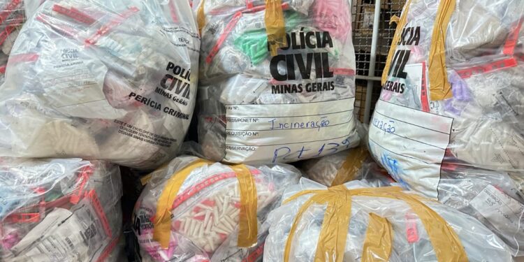 Mais de duas toneladas de drogas são incineradas pela Polícia Civil em MG