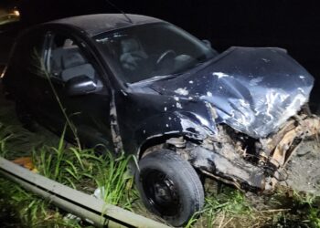 Colisão transversal deixa duas pessoas feridas na BR-354, em Formiga