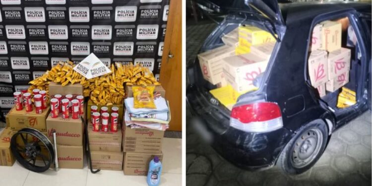 Trio é preso e carro furtado com carga de biscoitos e batatas chips é recuperado na BR-381
