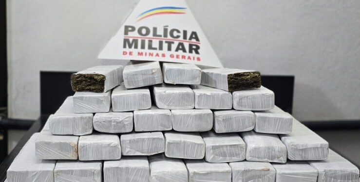 Dupla é presa em flagrante com 29 barras de maconha na BR-354 em Arcos