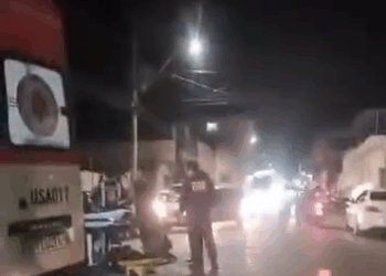 Cachorro provoca queda de motociclista na Avenida Abílio Machado, em Formiga