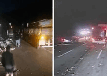 Carreta com frutas tomba na rodovia Fernão Dias e causa congestionamento