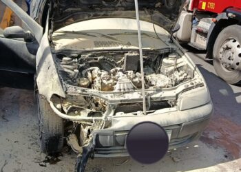 Incêndio em veículo é registrado na Avenida Deputado João Pimenta da Veiga, em Formiga