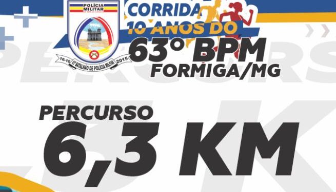 Última semana de inscrições para a Corrida do 63º BPM em Formiga