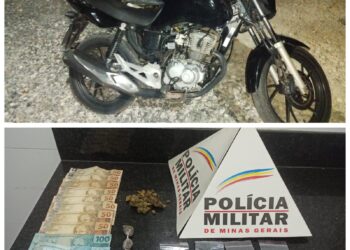 Moto furtada em Divinópolis é recuperada em Formiga após perseguição policial; drogas são apreendidas