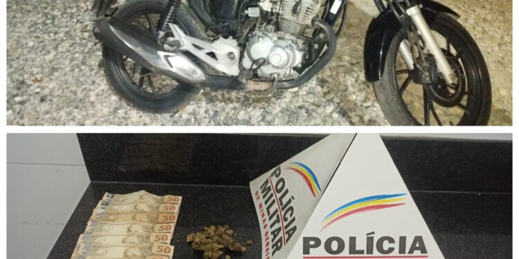 Moto furtada em Divinópolis é recuperada em Formiga após perseguição policial; drogas são apreendidas