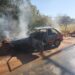 Carro pega fogo no bairro Planalto em Formiga