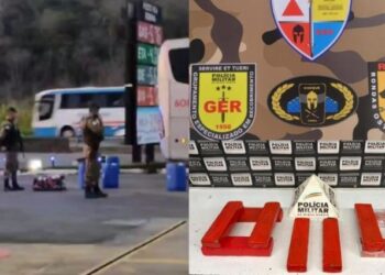 Mulher de 20 anos é presa com 10 barras de maconha dentro de ônibus na MG-050 em Divinópolis