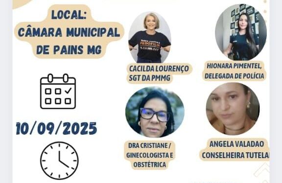 2º Seminário sobre Violência Doméstica será realizado na Câmara Municipal de Pains
