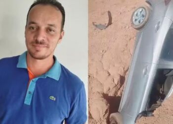 Motorista de aplicativo desaparece e carro é achado caído em cratera em Nova Serrana