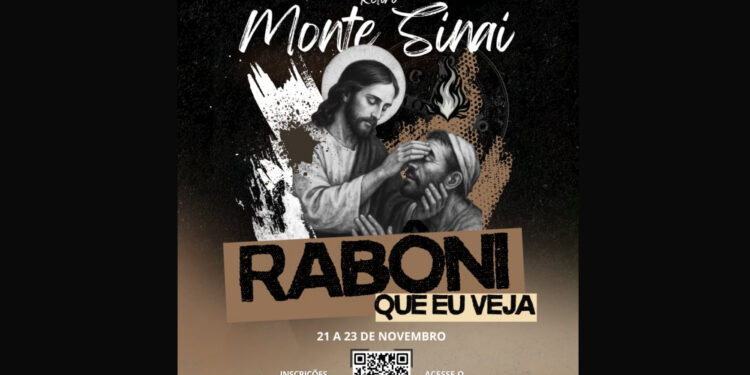 Retiro do Grupo Monte Sinai terá tema “Rabôni, que eu veja”; saiba como se inscrever