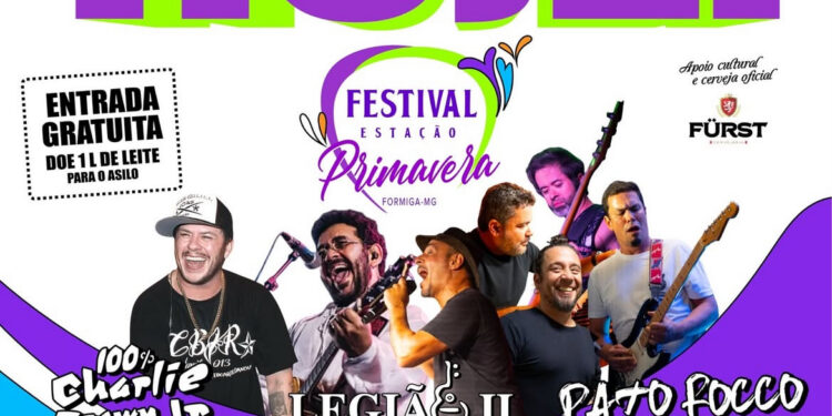 Festival Estação Primavera movimenta Formiga neste sábado com música, gastronomia e solidariedade