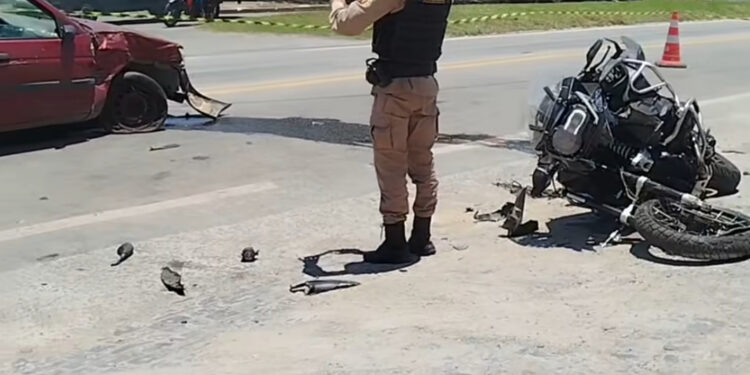 Motociclista de Belo Horizonte fica ferido em acidente na MG-050, em Formiga